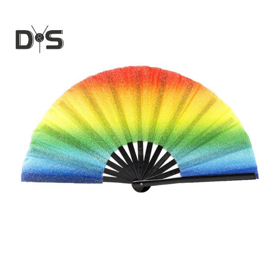 10 Zoll Bunter Volkshandwerk-Handfächer Ergonomischer Griff Tanzaufführung Theaterfächer Stilvolles Accessoire