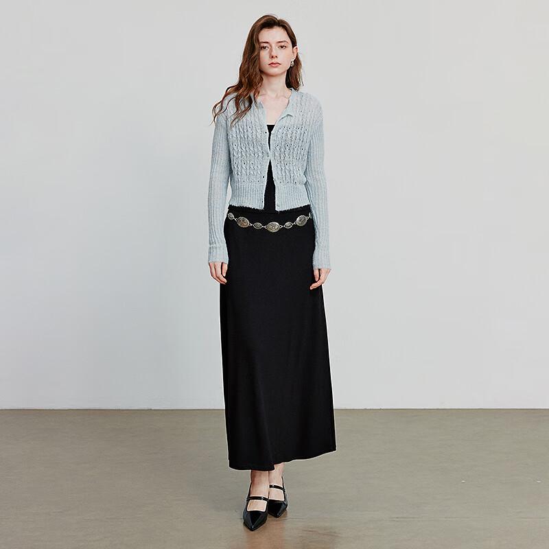 Chuyu Damen Aurora Stil Mohair Strick Lochmuster Cardigan