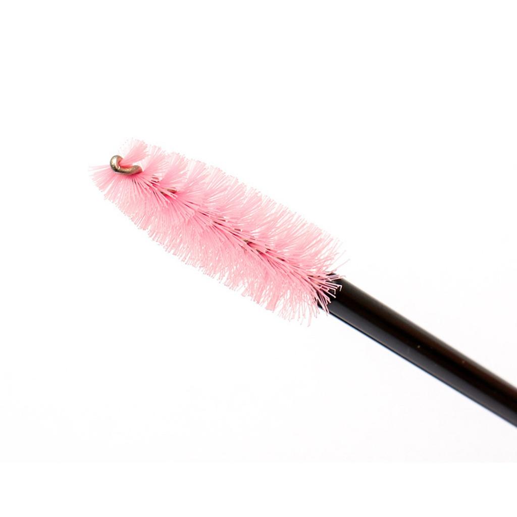 50pcs Eyelash Brush Set Disposable Mini Spiral Flexible Makeup Eyelash Brush for Extension Pink Wand Black Brush Head