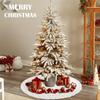 1pcs Polyester Faux Fur Cable Knit Christmas Tree Skirt Thick Xmas Decor with Knitted Hem for Holiday Tree Decoration