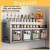 Modern Steel Wall Mount Spice Rack With Multiple Compartments For Kitchen Storage And Organization