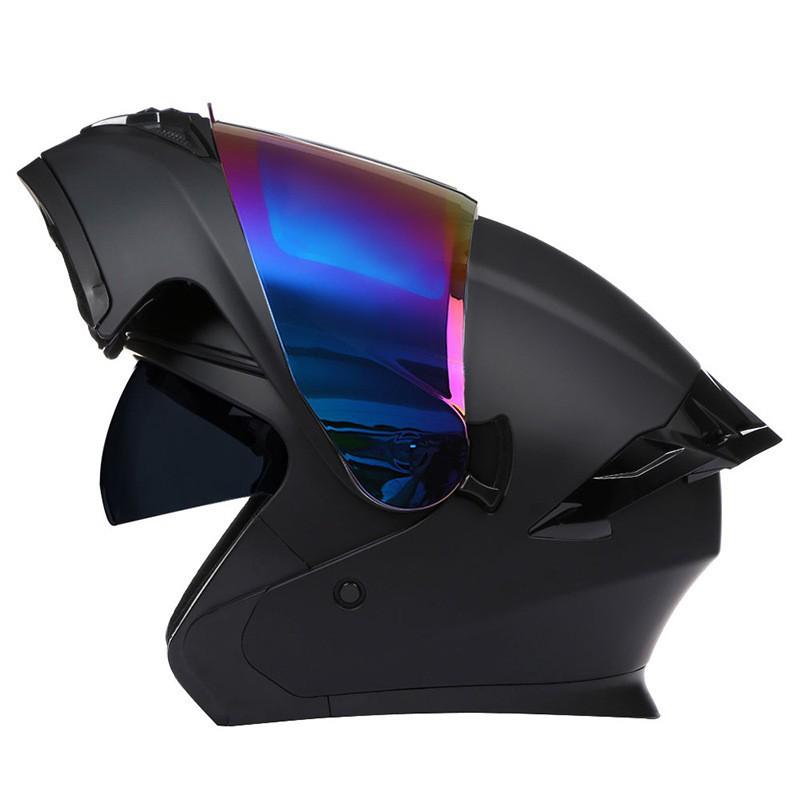 BLD Motorcycle Helmet Men's Full Double Lens Exposed Universal Riding Throughout