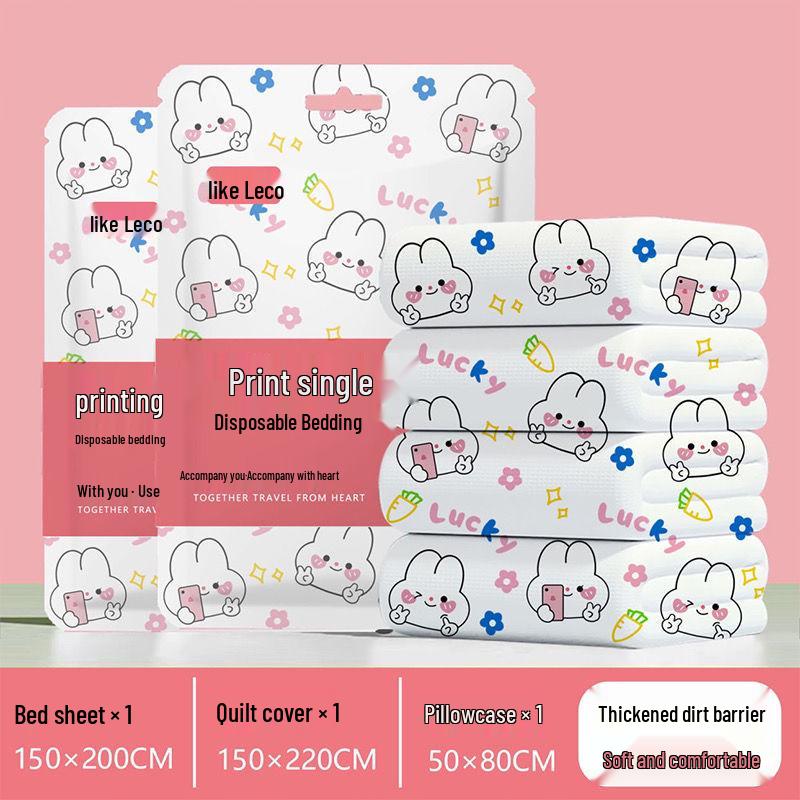 Portable Travel Disposable Bedding Set: Bed Sheet, Duvet Cover, Pillowcase - Anti-Dirty for Hotel & Inn