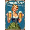 Vintage German Beer Tin Sign, 8x12 Inches, Steel Wall Art for Man Cave Pub Bar Home Décor