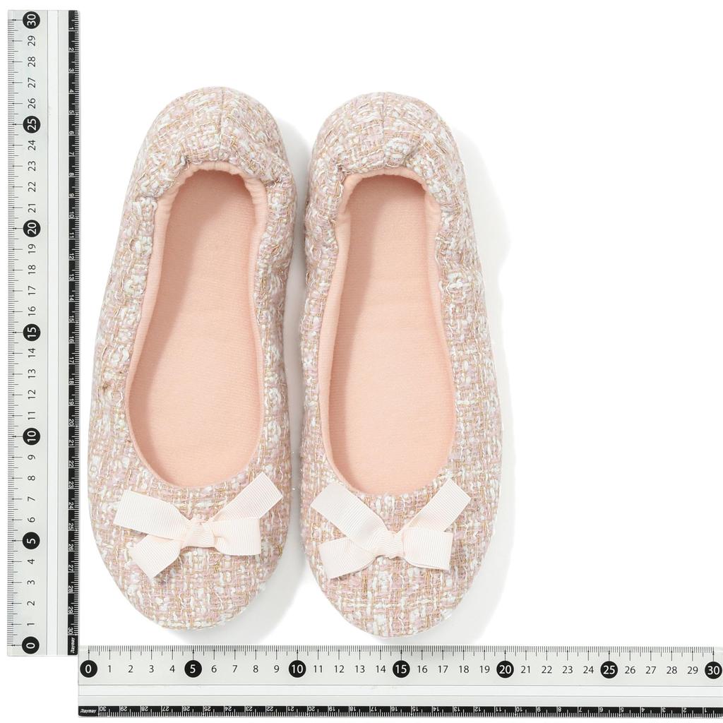 Francfranc Pocketable Room Portable Travel Compact Comes with Dedicated Pouch [Francfranc] Shoes, Tweed, Pink, Foldable, Slippers, Slippers, Storage,