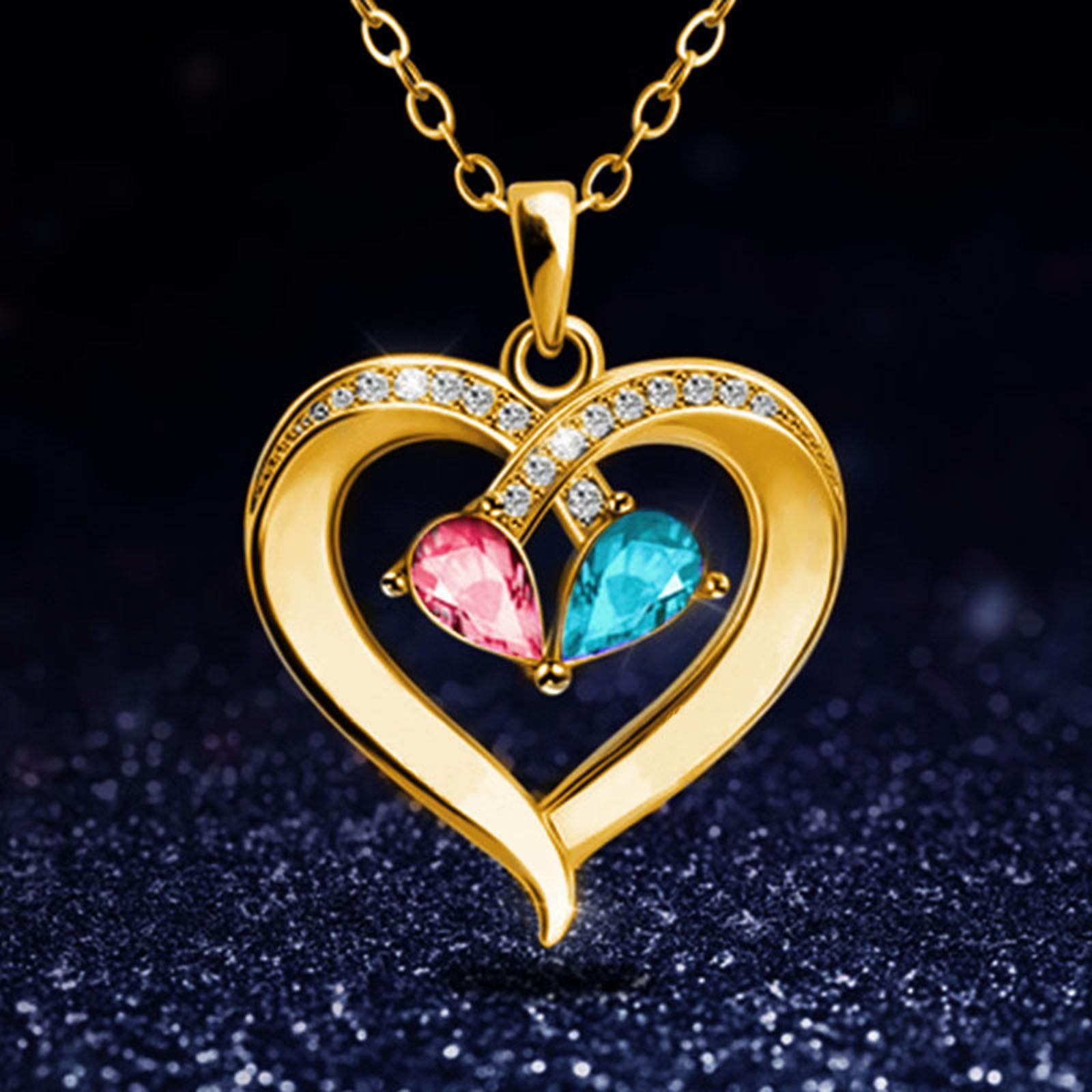 

Женское ожерелье с бриллиантом в форме сердца, подарок на день матери, ювелирные изделия One Size