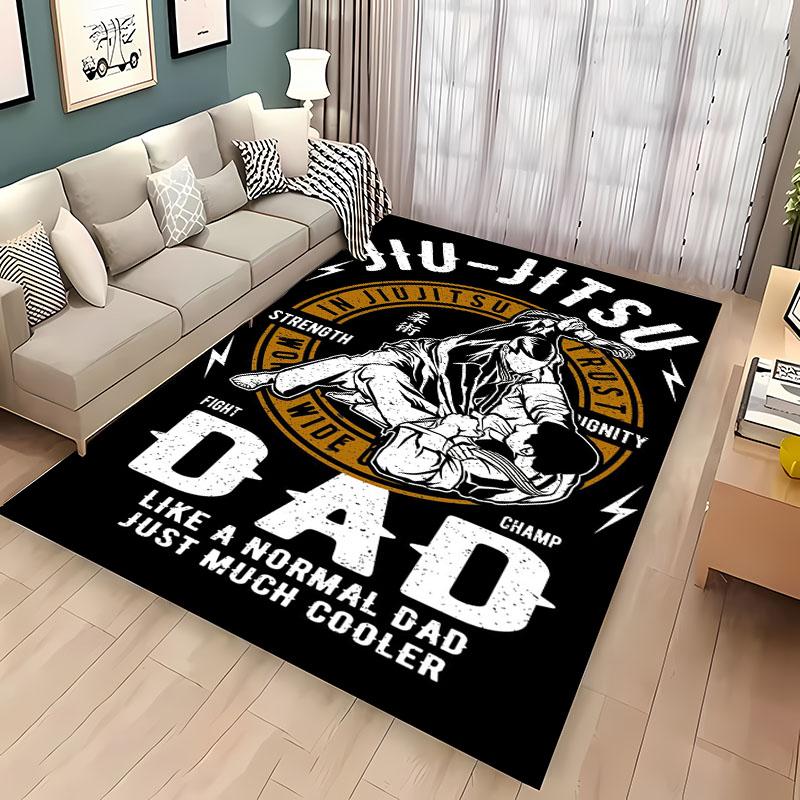 Tappeto Japanese B-Bjj Mma Guerriero di Jiu-Jitsu, Tappeto per Soggiorno Camera da Letto Divano Zerbino Decorazione, Tappetino Antiscivolo per Bambini Alfombra