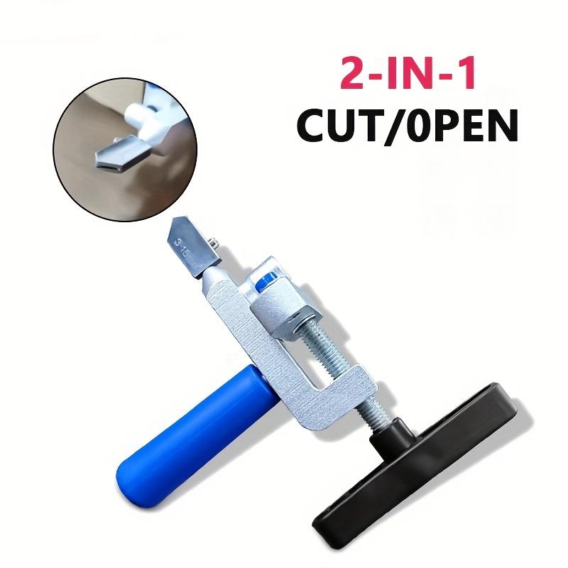 2-in-1 Manual Glass&Tile Cutter with Diamond Roller Wheel-Precision Cutting Tool for DIY,Construction,Adjustable Metal Base,Lightweight Portable