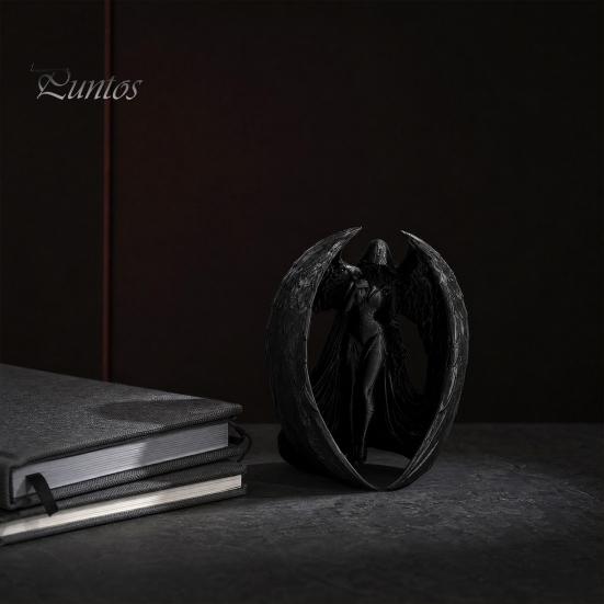 Gothic Desk Ornament 3D Printed Dark Goddess Figurine, Vintage Winged Women Sculpture Statue, Desktop Decoration for Home Office Living Room