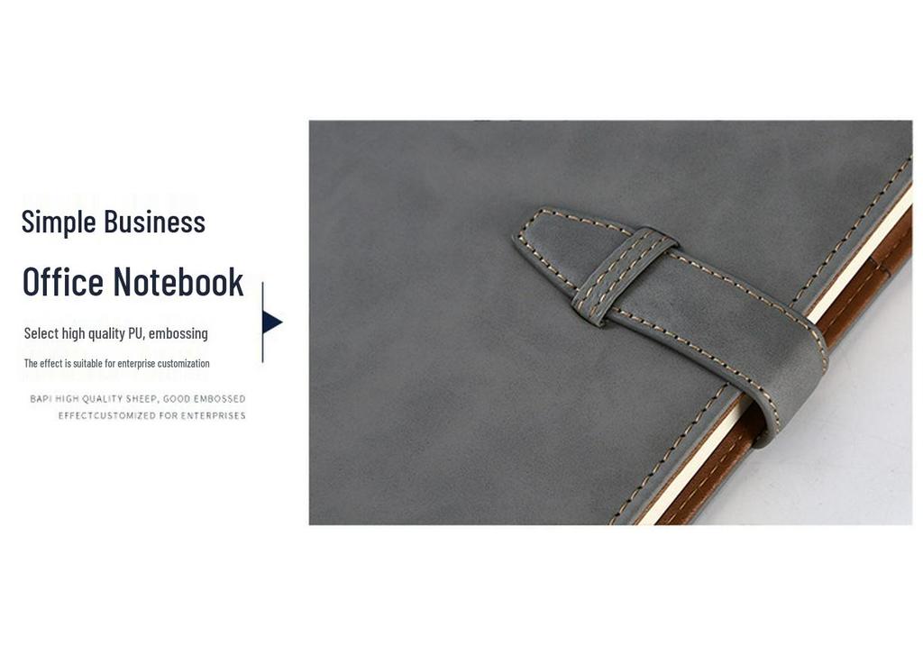 Customizable Color-Changing PU Leather Business Notebook with Buckle - B5 Size