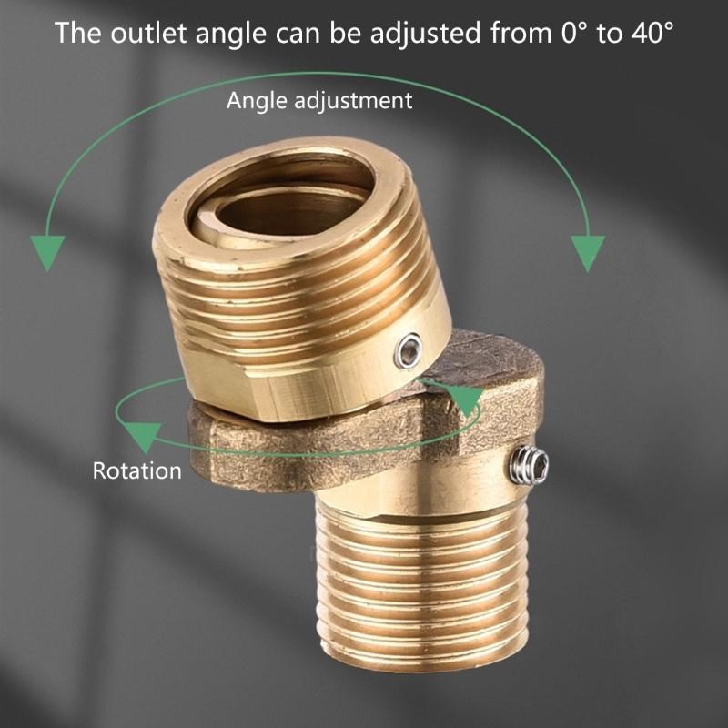 Wall Mounted Angle Adjustment Shower Faucet Adapter 360 Degree Rotating Adjustable Leg Copper Angled Curved Foot