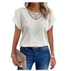 New Summer Floral Lace Patchwork Short Sleeve T-Shirt Women's Clothing