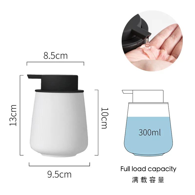Matte Black Foaming Hand Soap Dispenser Plastic 300ML Modern Minimalist Style for Bathroom & Kitchen Countertop Refillable