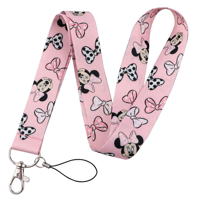 Anime Minnie Mickey Mouse Krkový popruh Šnúrka na kľúče Šnúrka Držiak na ID kartu Šperkové dekorácie Kľúčenka na doplnky Darčeky