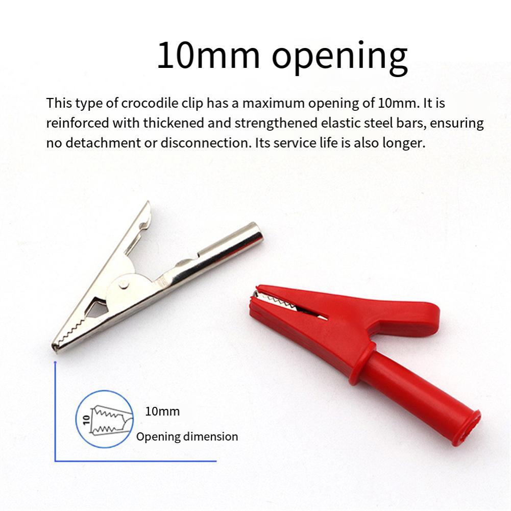 Copper Crocodile Clips 1 Pair for Multimeter Use with 4mm Banana Socket Rated 1000V 20A for Electronic Testing and Measurement