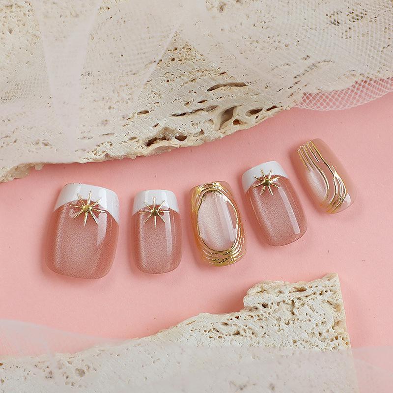 30-Piece Pink Butterfly Cat Eye Wearable Nail Tips & Removable Stickers - Specialty Store Exclusive