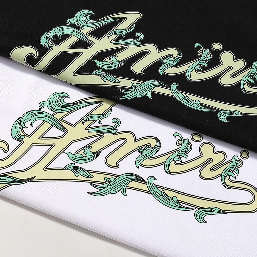 965 Amiri 2025 Sommer Ny Herre- og Dame Løs Høykvalitets Bomull Pluss Størrelse T-skjorte Par T-skjorte