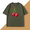 Vintage Cherry T Shirt Fruit Tshirt Summer Cotton Short Sleeve Women TShirt Cherry Lover Tee Clothes Casual Round Neck Tops