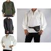 Men's Renaissance Peasant Pirate Shirt With Lace Up Design And Loose Fit For Cosplay