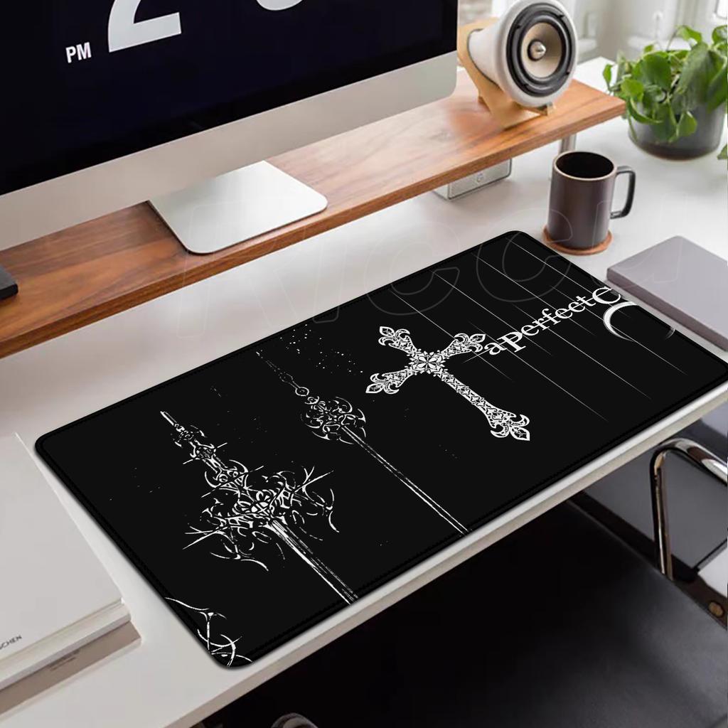 Black Sword Art Mouse Pad XXL Gothic Symbol Mousepad Rubber Large Desk Mat Computer Desk accessories Gaming Keyboard Cabinet Mat