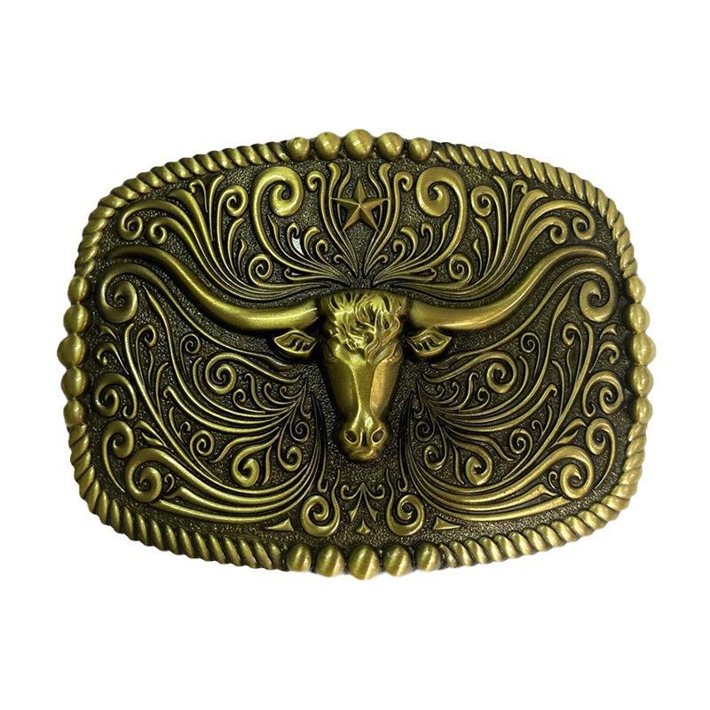 3D Bull Head Western Cowboy Punk Fashion Alloy Belt Buckle