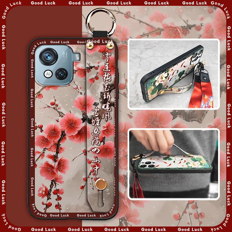Durable Elderly Lady Phone Case For Blackview Oscal C80 Back Cover Waterproof Ring Silicone Phone Holder Fashion Lanyard