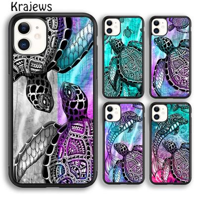 Krajews Turtles Colourful Sea Turtle Shell Colourful Phone Case For iPhone 14 5 6 7 8 Plus XR XS 11 12 13 Pro Max Galaxy S21 S22