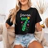 Camiseta de manga corta con cuello redondo y estampado de moda para mujer