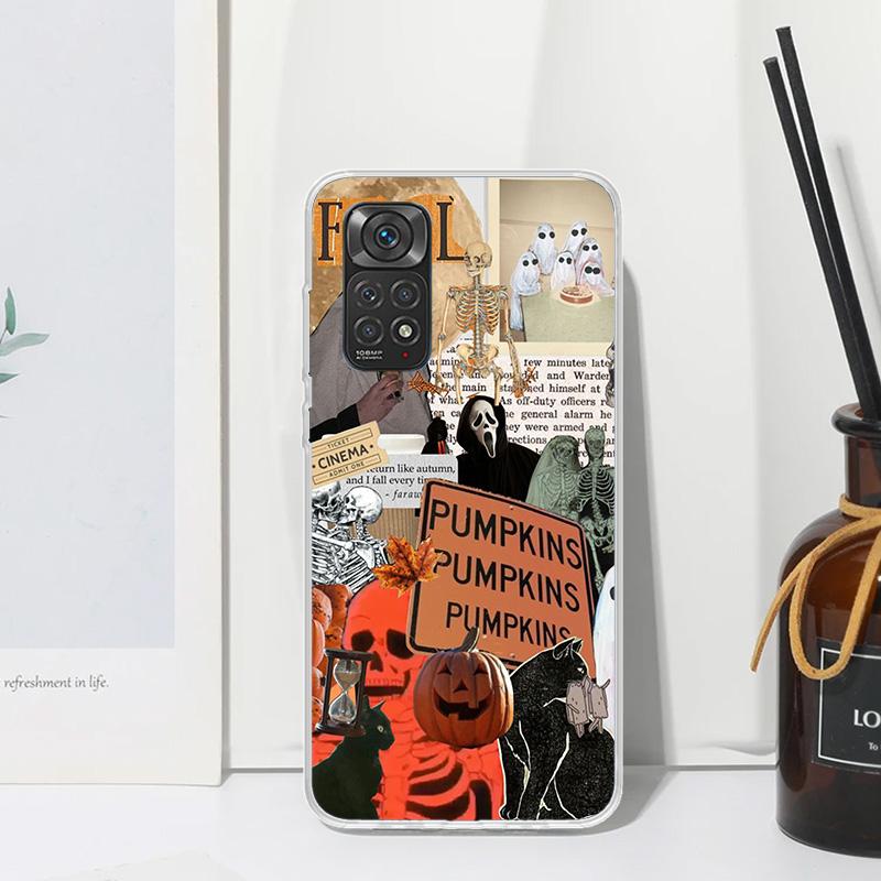 October Fall Halloween Spooky Pumpkin Phone Case For Xiaomi Redmi Note 15 13 14S 14 Pro Plus 12S 11S 10S 12 11E 10 11T Art Funda