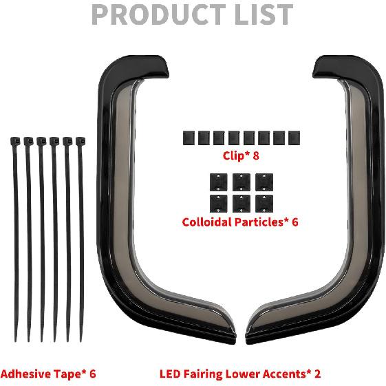 Motorcycle LED Lower Fairing Accent Lights Turn Signal Light Running Light Fit for Harley Touring Electra Glide Street Glide Road Glide Tri Glide