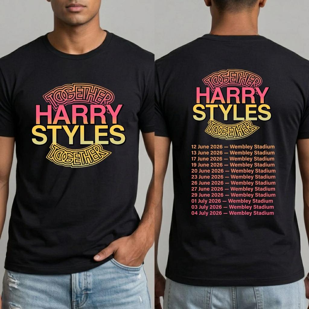 Harry Styles Love On UK Tour T-Shirt Wembley 2026 Date Concerto Regalo per Fan Maglietta Top