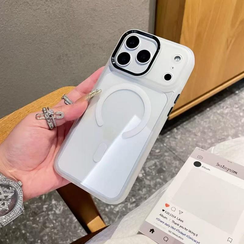 Defender Metalic Camera Case For iPhone 17 Air 16 15 14 13 12 11 Pro Max Plus For Magsafe Magnet Shockproof Clear Cover