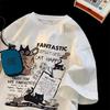 Cross-border European and American Trend Korean T-shirt Oversized 2025 Up the Ante New Universal T-shirt Women's M Summer, Men's Short-sleeved T-shirt