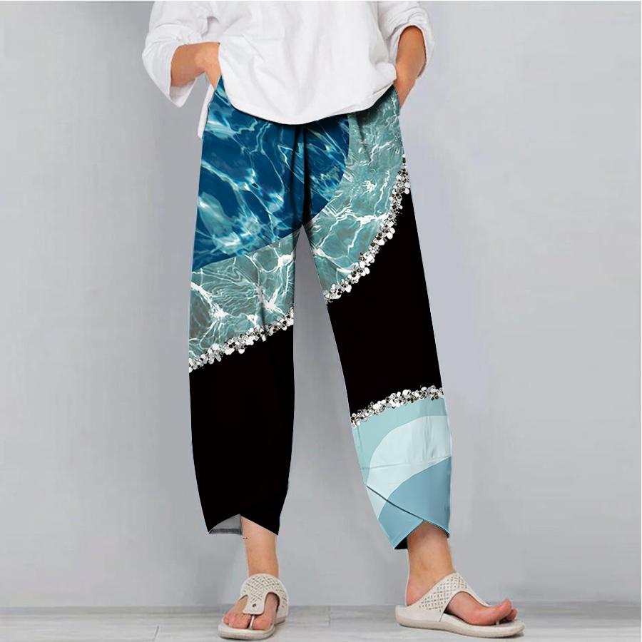 

Мужские модные повседневные брюки, свободные широкие брюки, рабочая одежда, карманы, шуй бо чжу пиан, свободные брюки с принтом