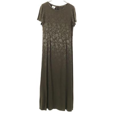 Overall Handle Short Sleeve Long Dress USA12 Khaki Women Used