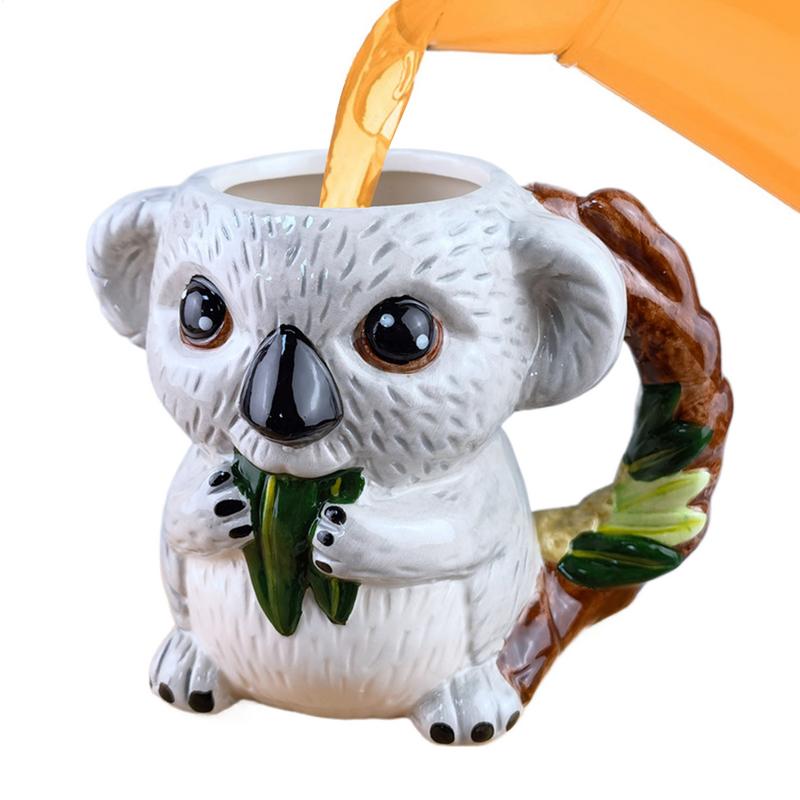 520ml Koala-förmige Keramiktasse Kaffee Milch Tee Tasse Trinkgeschirr Küchentasse Cappuccino-Tasse Tierförmige Haushaltstasse