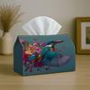 1pc Tissue Box Holder with Artistic Contemporary Dynamic Design-Hummingbird Floral Motion,Durable Polyester,Ideal for Kitchen,Living Room,Bedroom,Bath