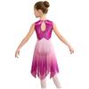 Sleeveless Keyhole Back Dress with Metallic Bodice Cutout Waist Asymmetrical Gradient Mesh for Girls Lyrical Dance Competition