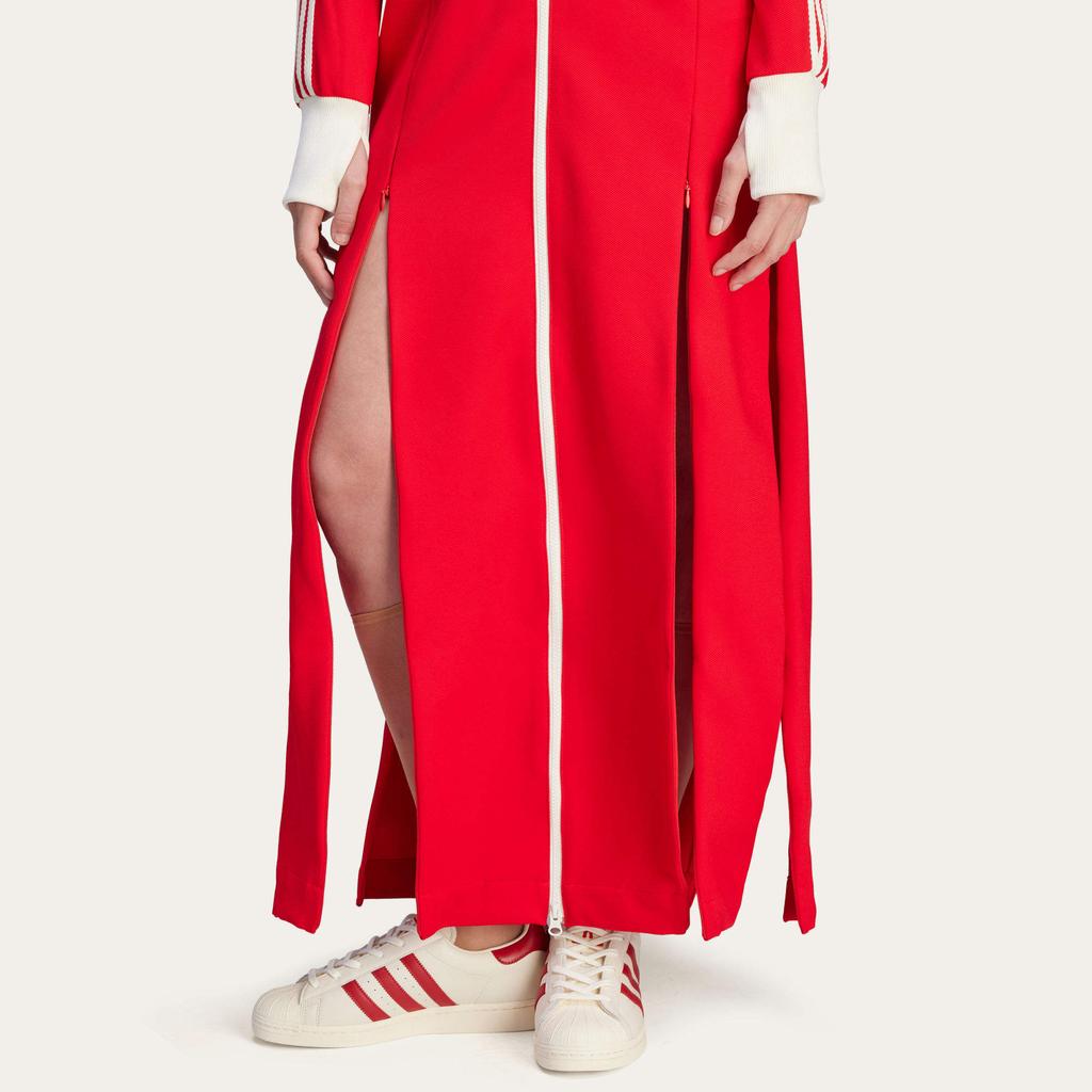 Adidas Originals Avavav Collaboration FW24 Fashionable Long Sleeve Sports Dress Women Dresses Red JG1424
