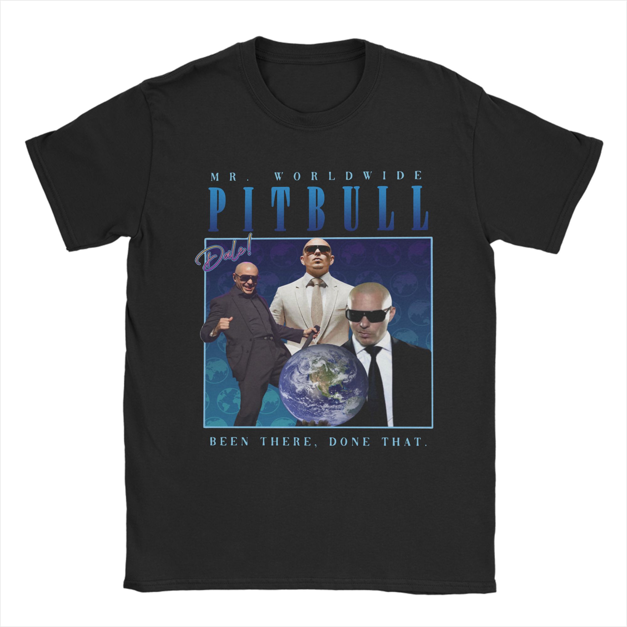 XIXI Fashion Heren Pitbull Concert 90s Mr Worldwide T-shirts 100% Katoen Kleding Creatief Korte Mouw Ronde Hals T-shirt Bedrukt T-shirt S