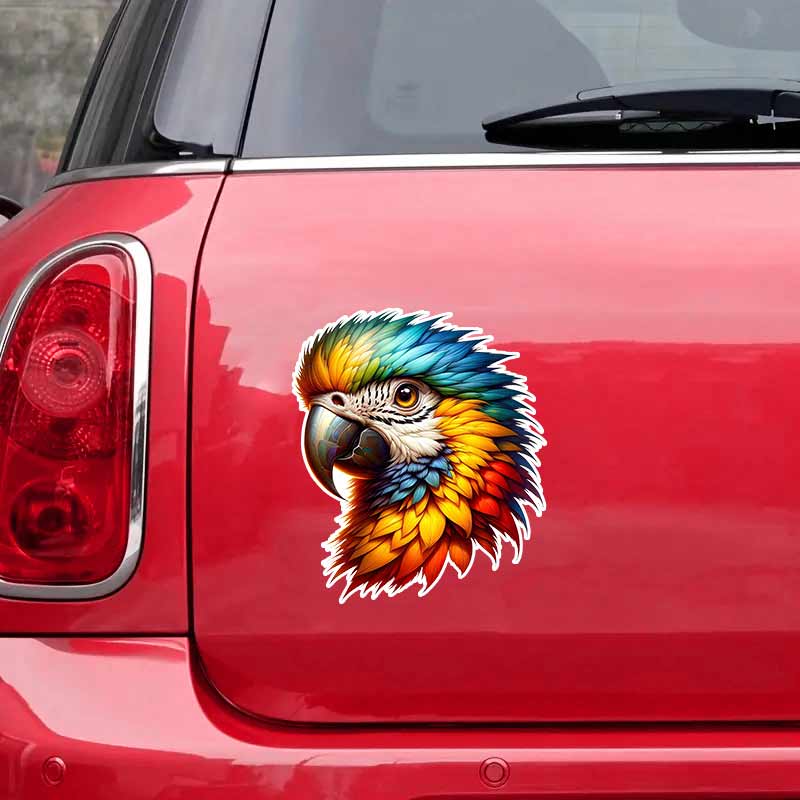Cute Parrot Bird Art Car Stickers Waterproof Vinyl Decals Auto Body Window Bumper Decor Motorcycle Helmet Stickers TM310