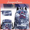 Adorable Stitch Print School Backpack Set Breathable Waterproof Oxford Fabric For Kids