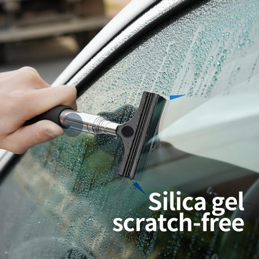 Portable Rearview Mirror Wiper Retractable Car Window Cleaning Brush With Sponge Cleaner Remover