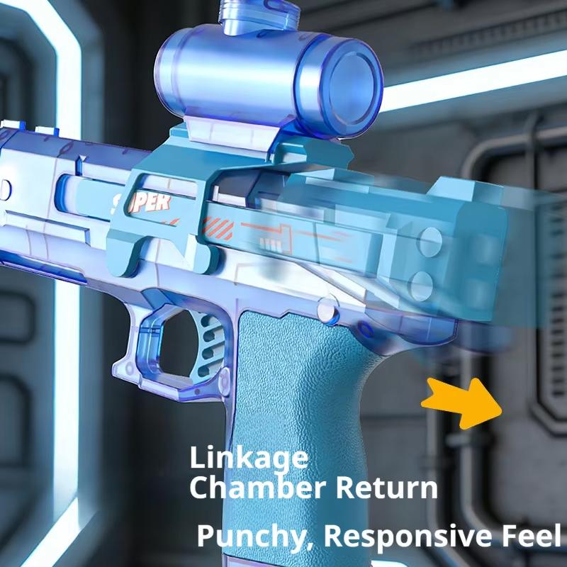 Electric Water Gun Automatic Continuous Firing Squirt Gun Outdoor Toy Long Range Shooting Water Gun with Lights Swimming Toys