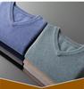 Men's Wool V-neck Sweater - Casual Loose Fit, Long Sleeve, Autumn/Winter Knitted Outerwear.