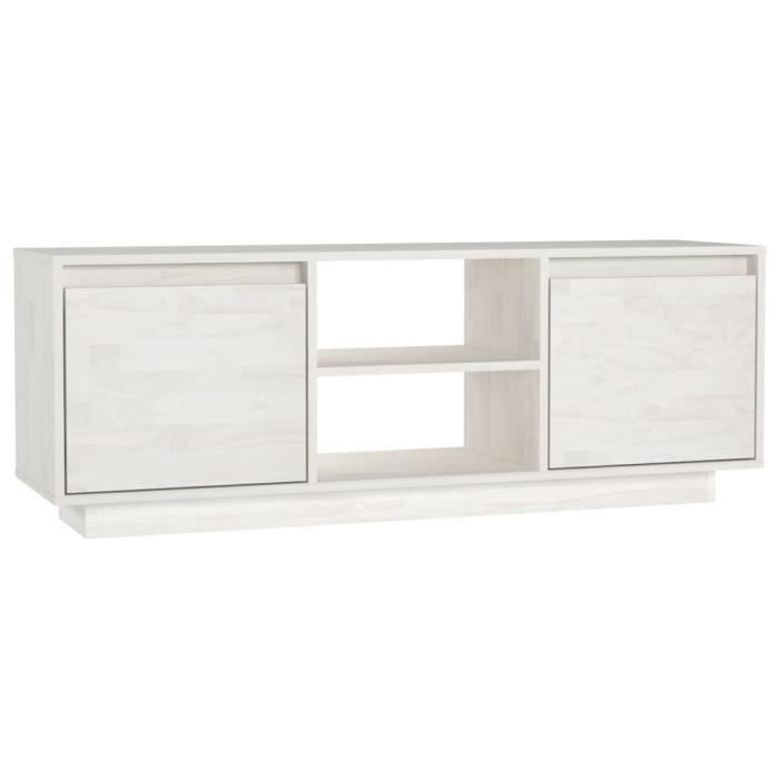 VidaXL TV Stand White 110x30x40 Cm Solid Pine Wood