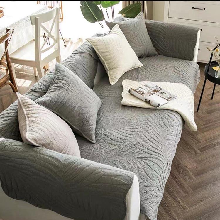Y Simple Pure Cotton Washed Sofa Cushion Fabric Seat Cushion Non-Slip Full Cover Sofa Towel Sofa Cover  Direct Sales