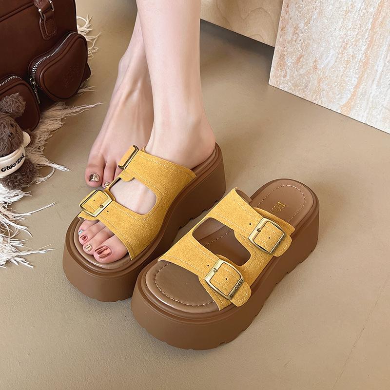 Muffin Thick-soled Cool Slippers Women's Summer Wear New Small Beach Heel Sandals