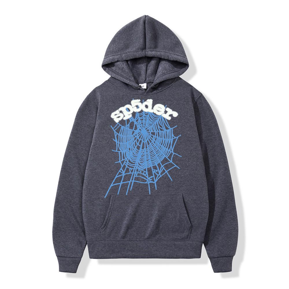 Trendy European Spider Web Print Hoodie for Couples - Unisex Hip Hop Sweatshirt