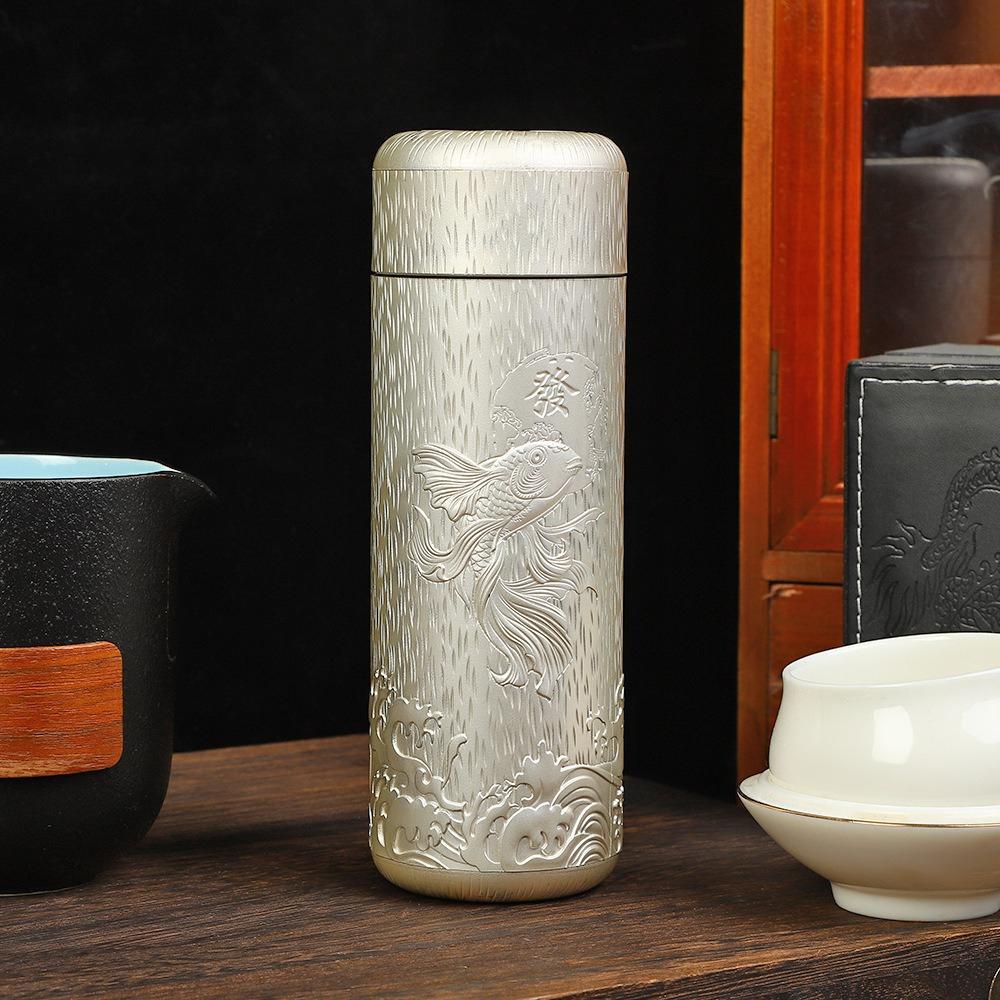 Large-capacity portable insulated cup, outdoor sports cold and hot water bottle, retro-style insulated water jug 280ml